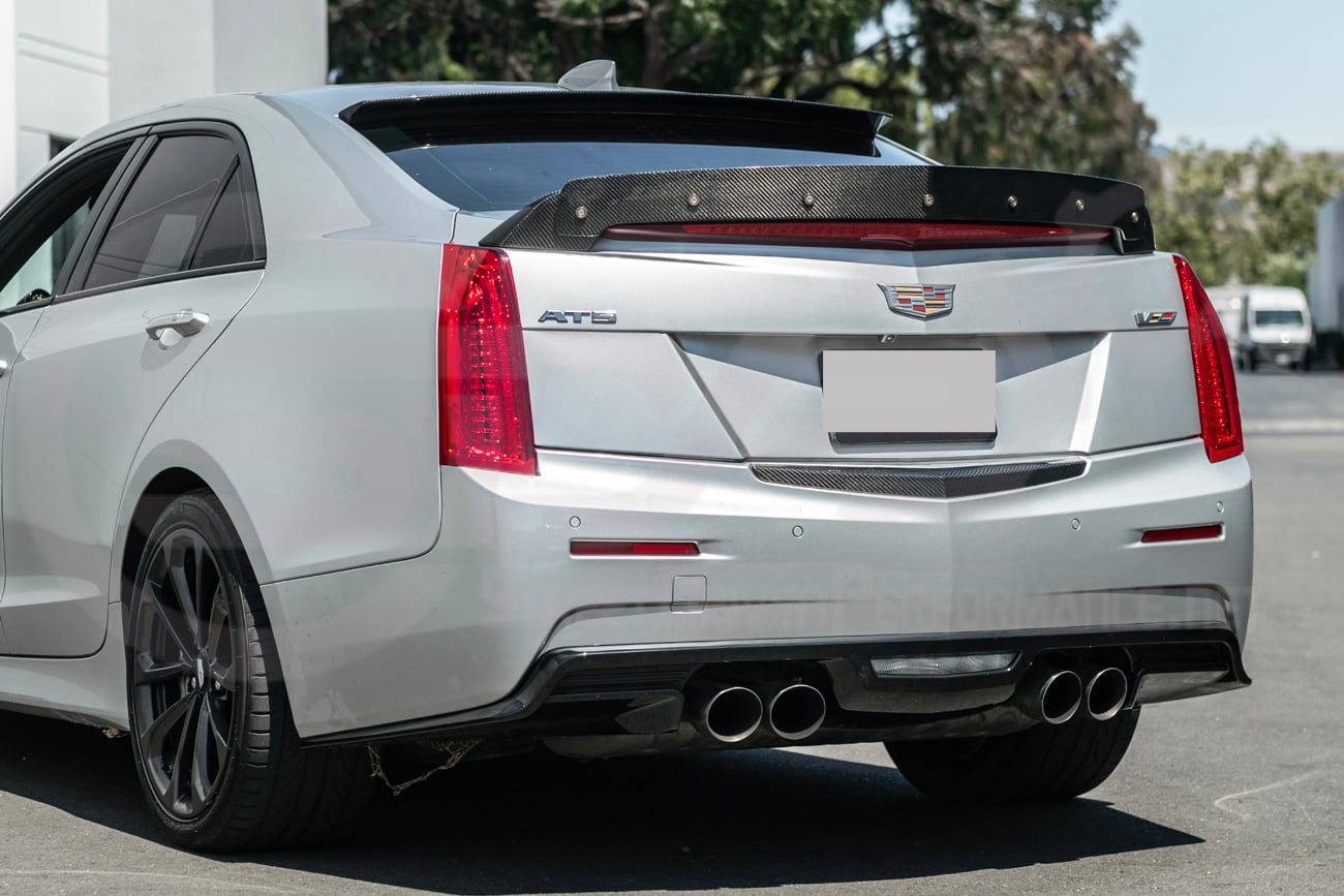 2016-2019 CADILLAC ATS / ATS-V COUPE or SEDAN  | CARBON FIBER REAR TRUNK DECKLID APPLIQUÉ INSERT TRIM REPLACEMENT